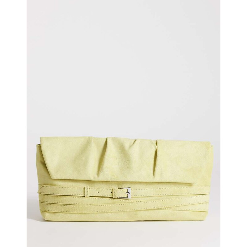 Topshop Meadow oversized strap clutch in chartreuse-Green 115634310