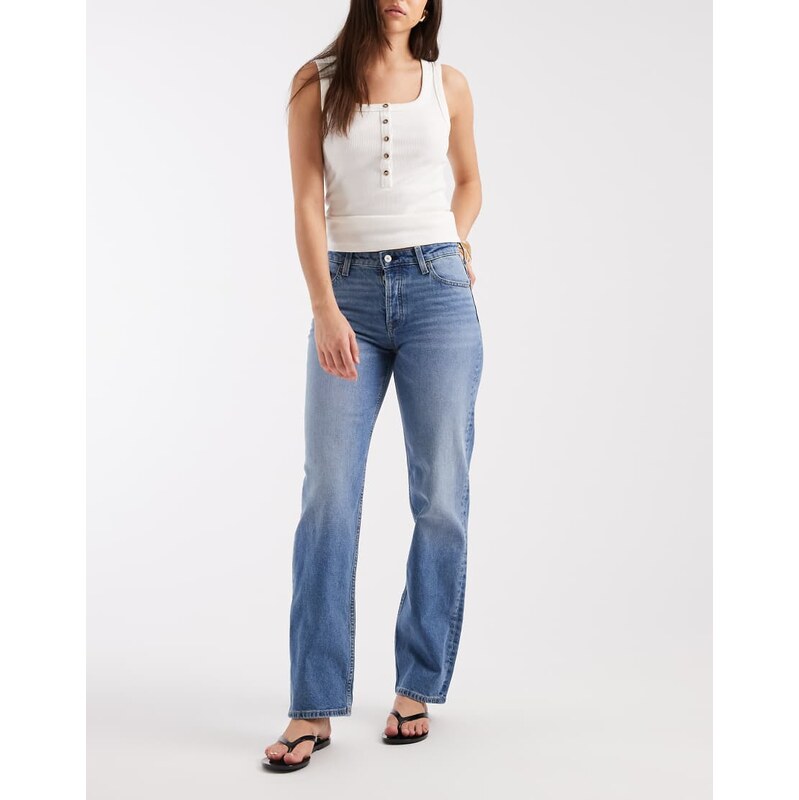 Tommy Jeans sophie low rise straight jeans in mid wash blue