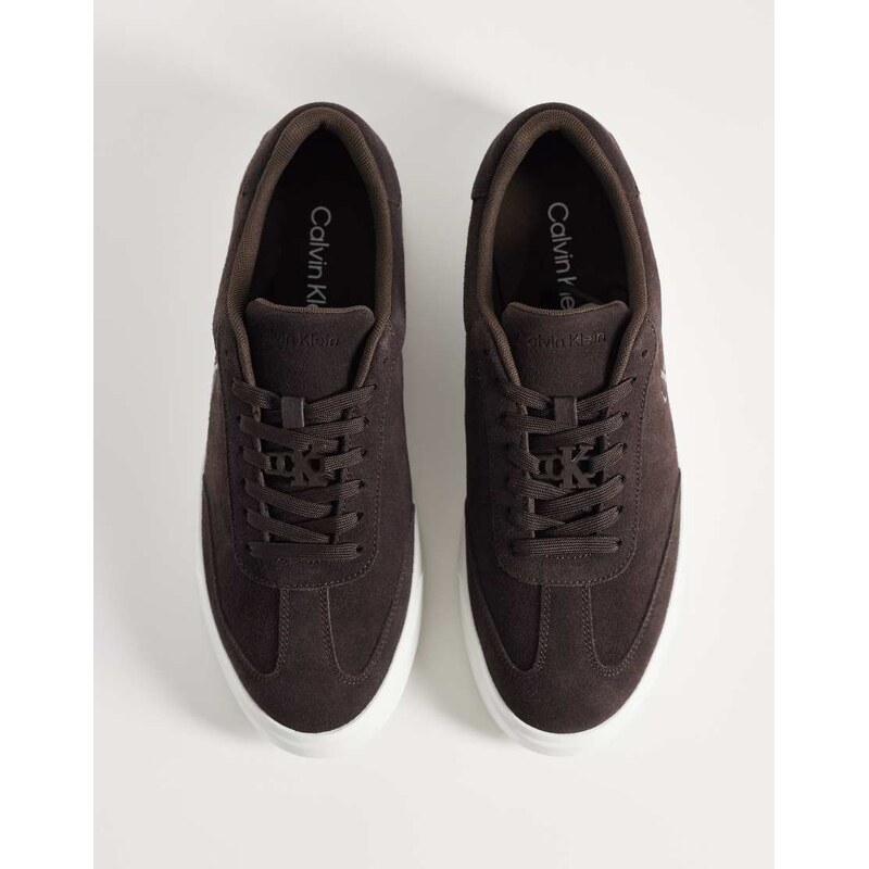 Calvin Klein Jeans suede cupsole trainers in black