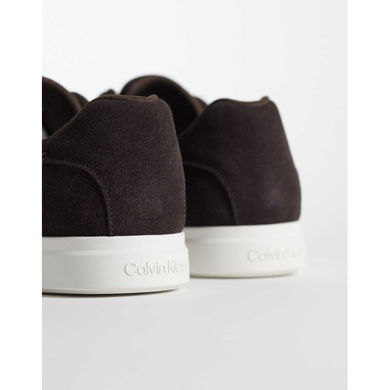 Calvin Klein Jeans suede cupsole trainers in black
