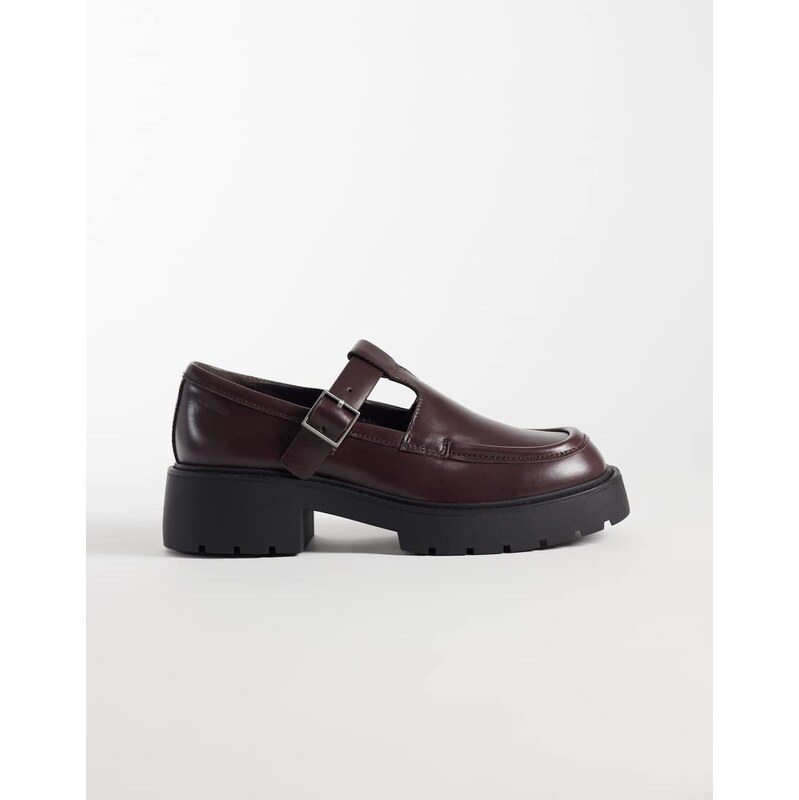 Calvin Klein chunky leather loafer in dark brown 115634406