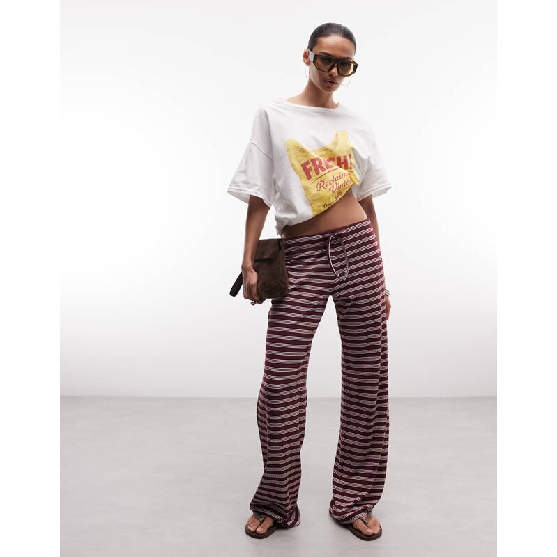 COLLUSION yoga pant co ord in stripe-Multi