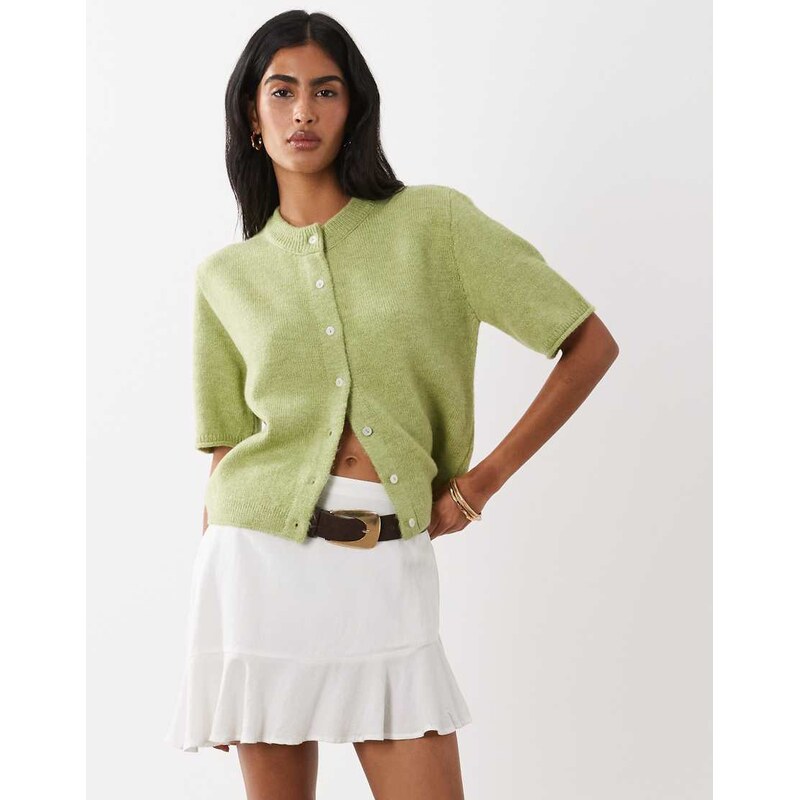 ASOS DESIGN lightweight relaxed short sleeve cardigan in