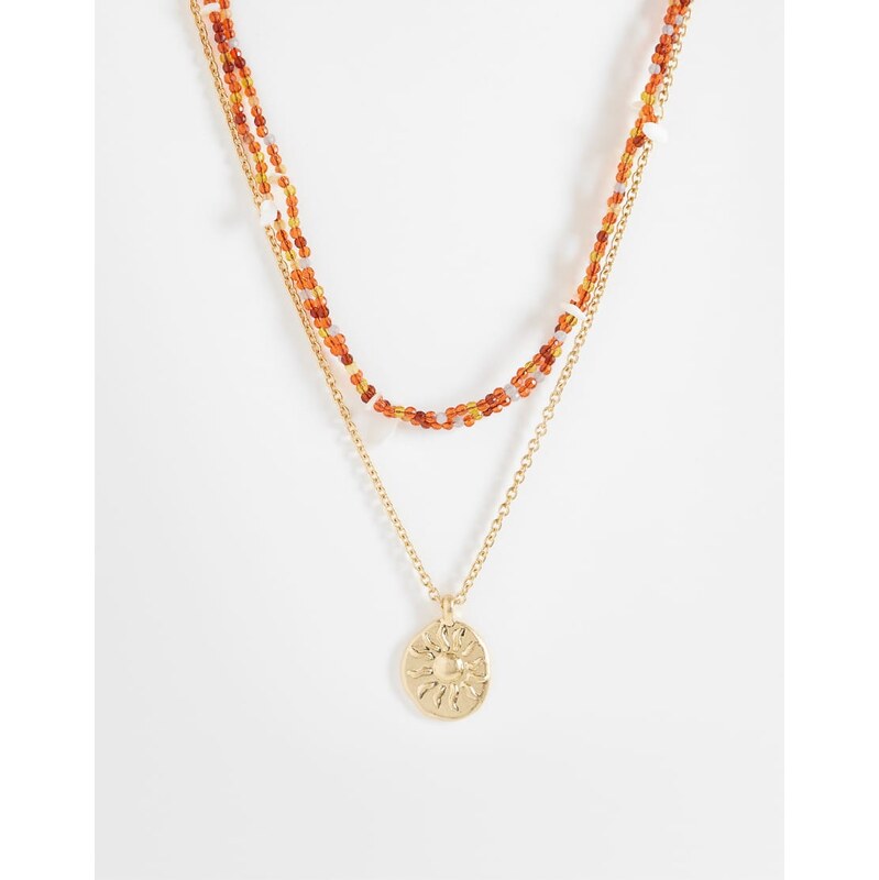 Mango layered necklace in orange-Gold 115634502
