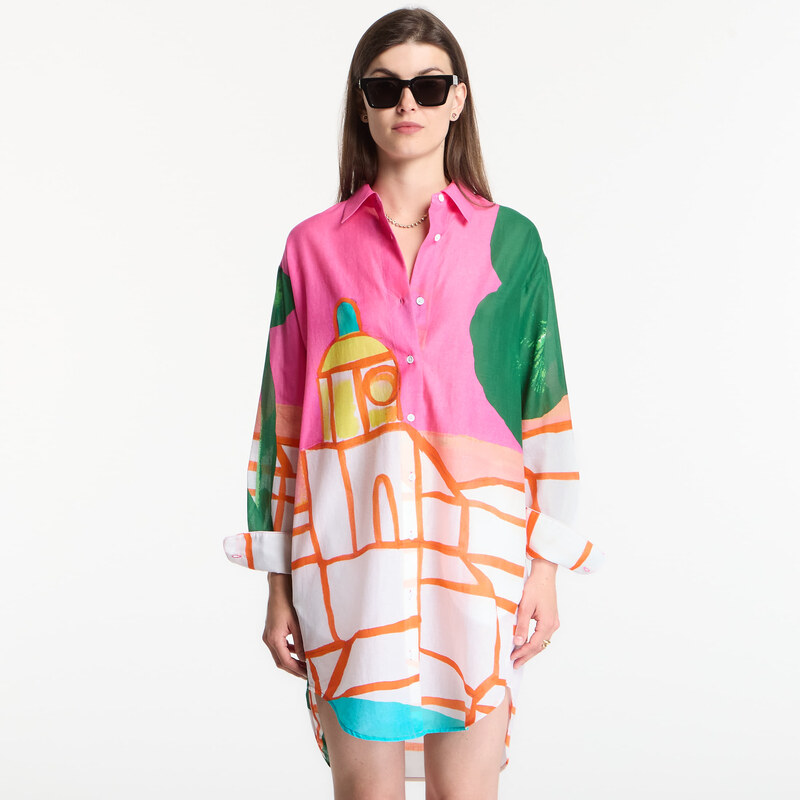 Šaty Michael Kors X Christina Zimpel St Tropez Shirt Dress White M 115637814