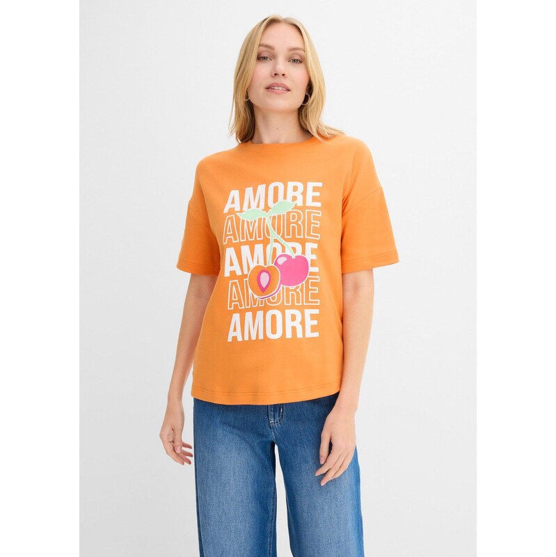 bonprix Oversize triko z čisté organické bavlny oranžová Žena