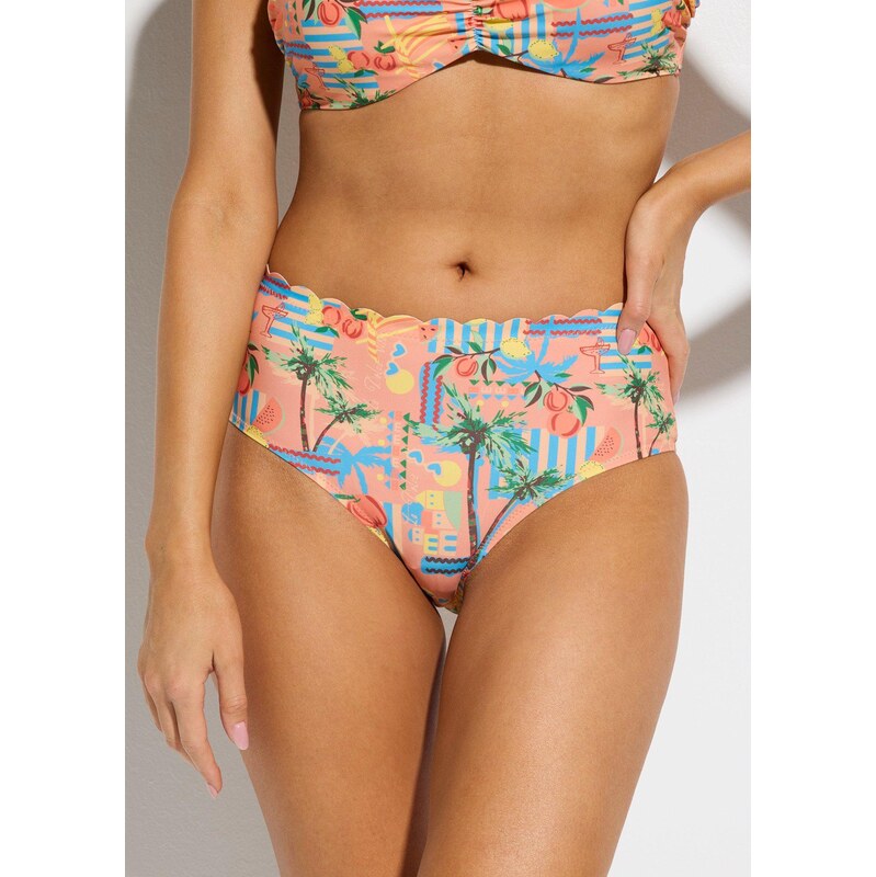 bonprix Bikinové kalhotky s vysokým pasem modrá Žena 115637615