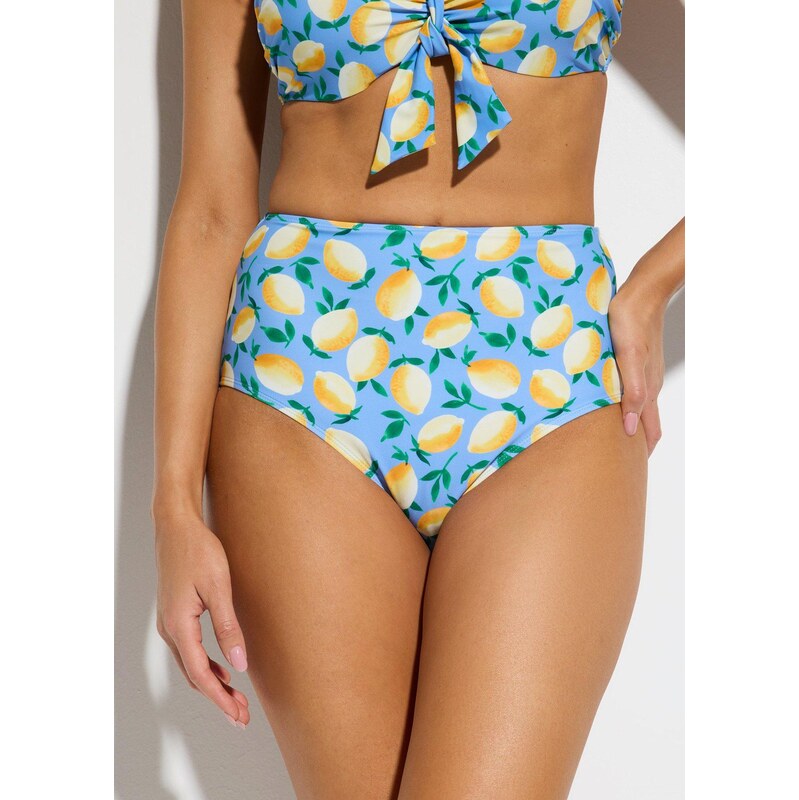 bonprix Bikinové kalhotky s vysokým pasem modrá Žena
