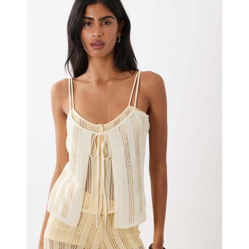 Mango Lolai mid knit v-neck strappy cami top co-ord in pastel