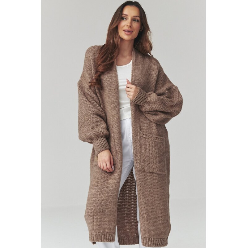 Makadamia dámský kardigan S172 - hnědý 115640153