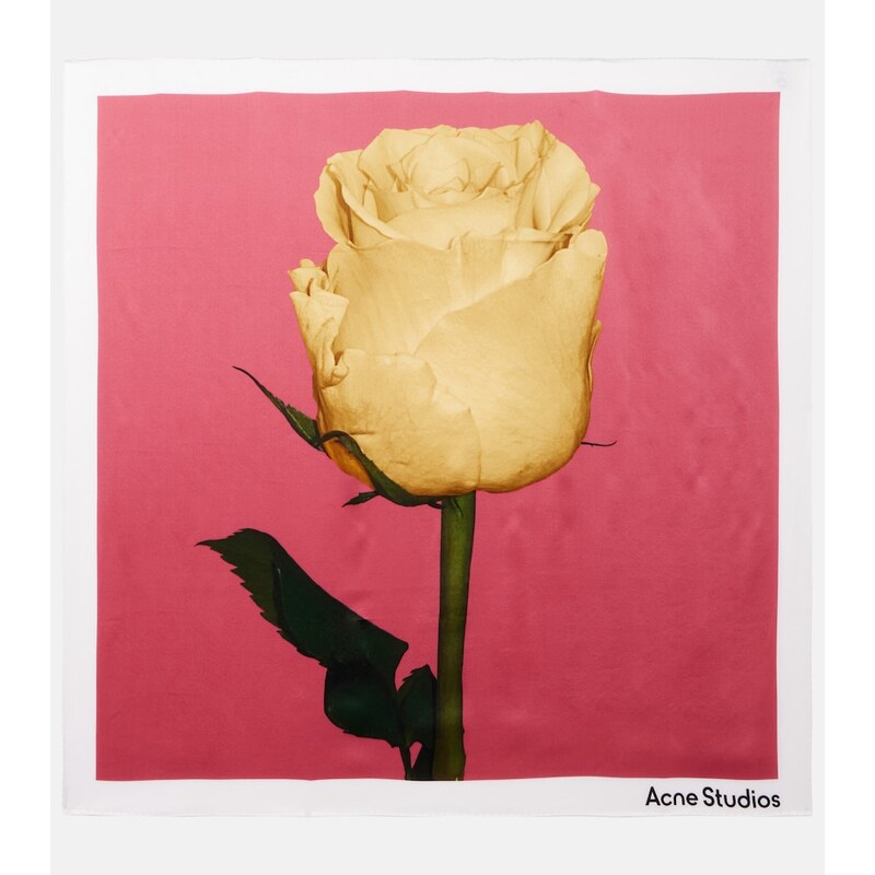 Acne Studios Floral silk satin scarf