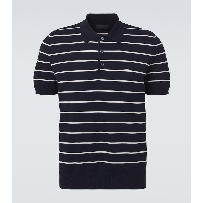 Prada Striped cotton polo shirt