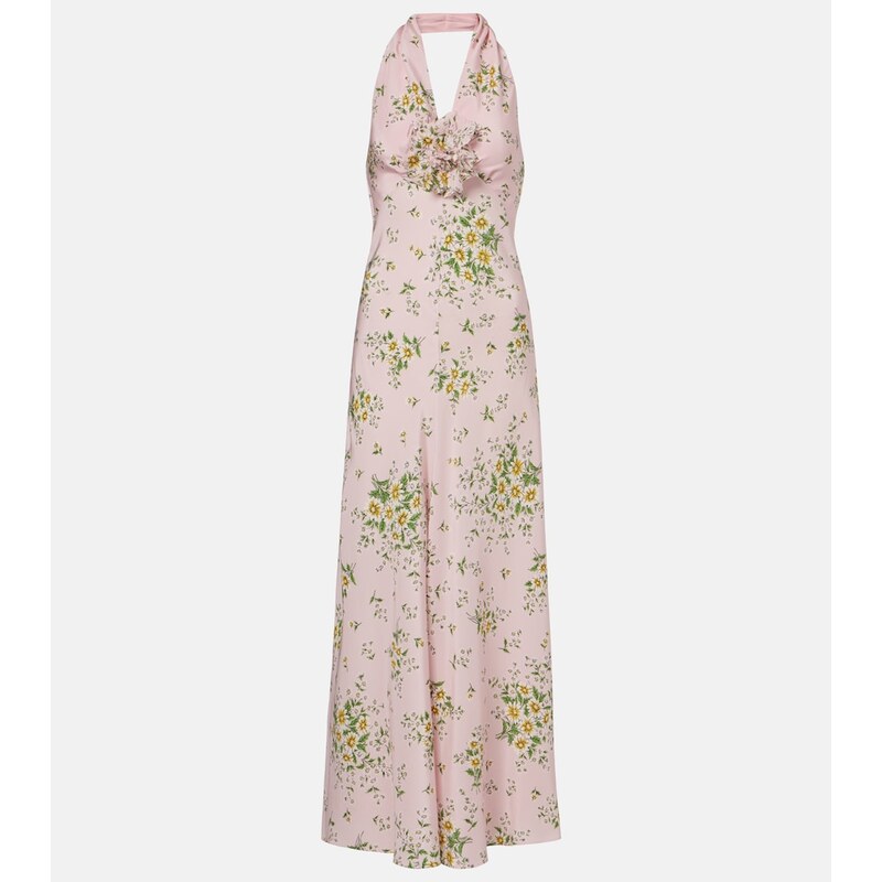Rodarte Floral-appliquÃ floral silk crÃªpe gown
