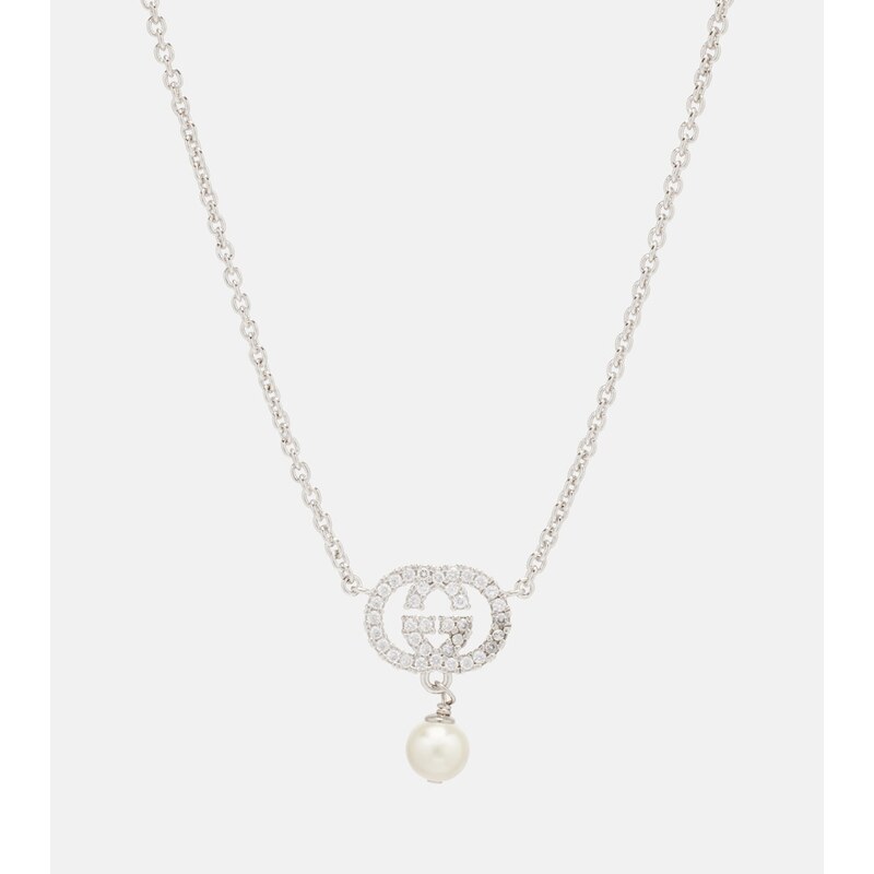 Gucci Interlocking G embellished pendant necklace