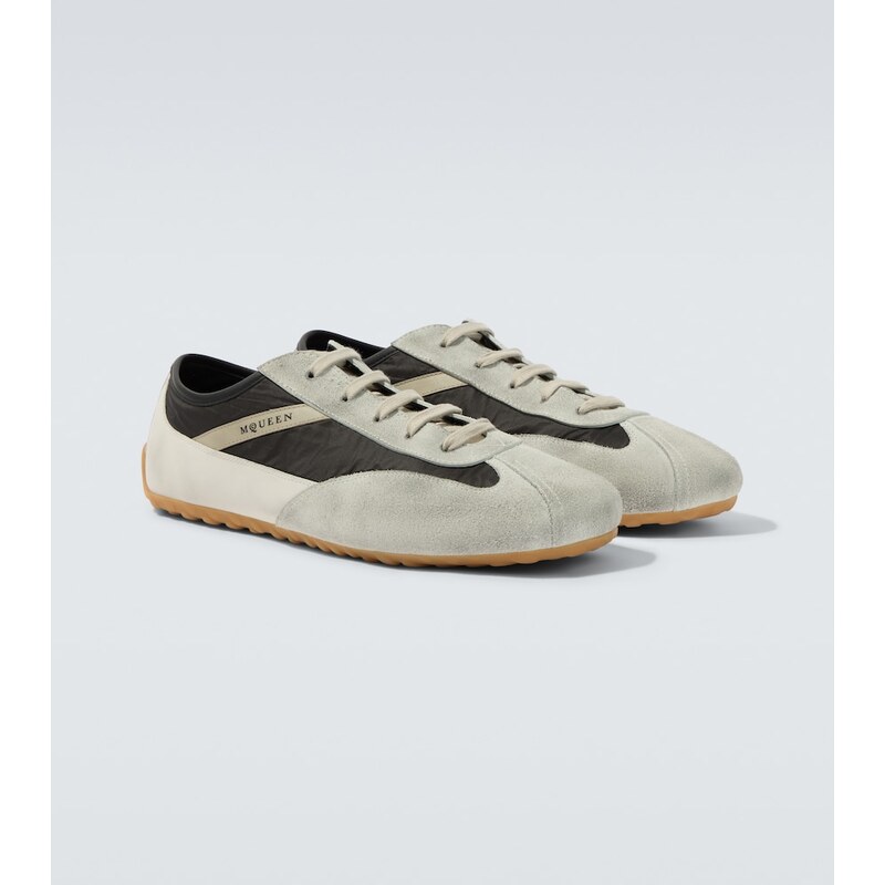 McQueen Boxe suede-trimmed sneakers