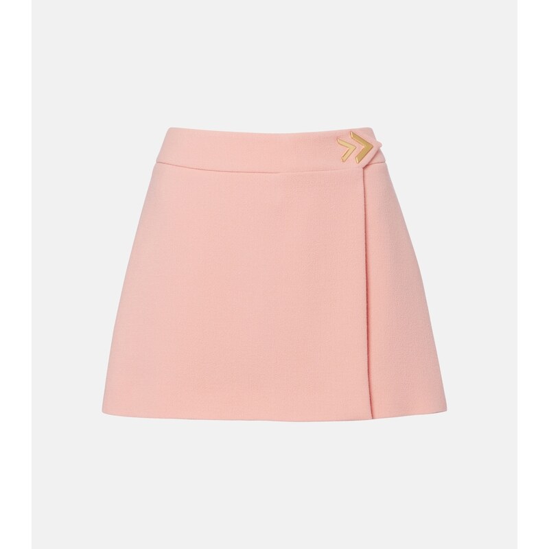 Valentino VGold virgin wool crÃªpe miniskirt