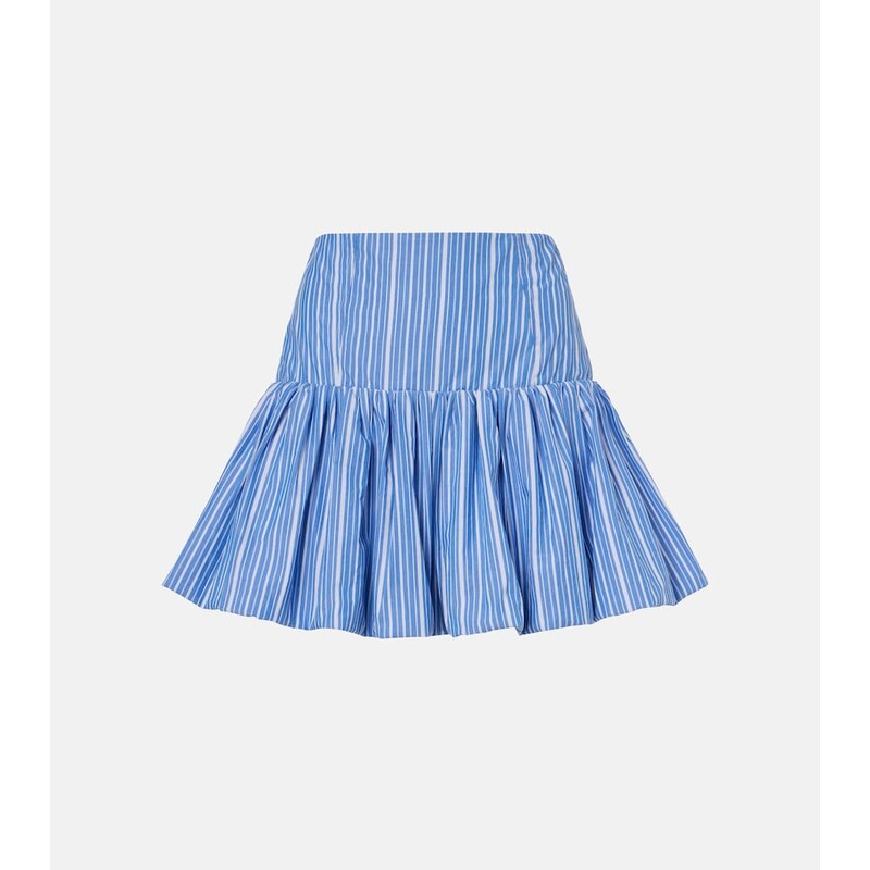 Ganni Striped cotton poplin miniskirt
