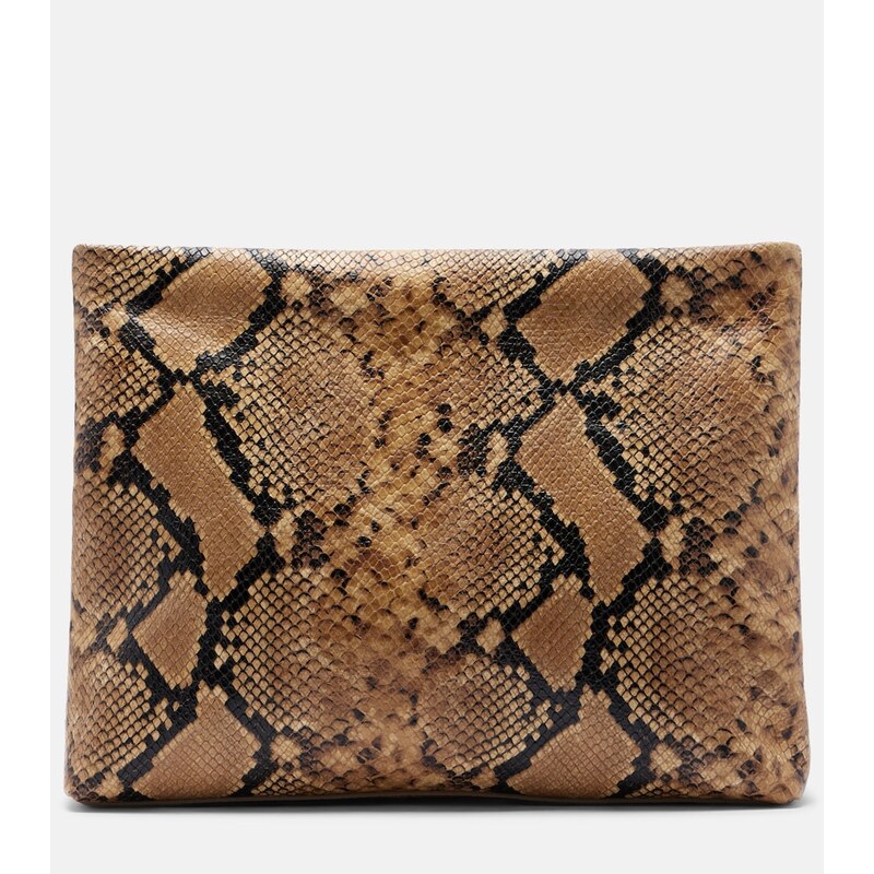 Nili Lotan Jerry Small snake-print leather clutch