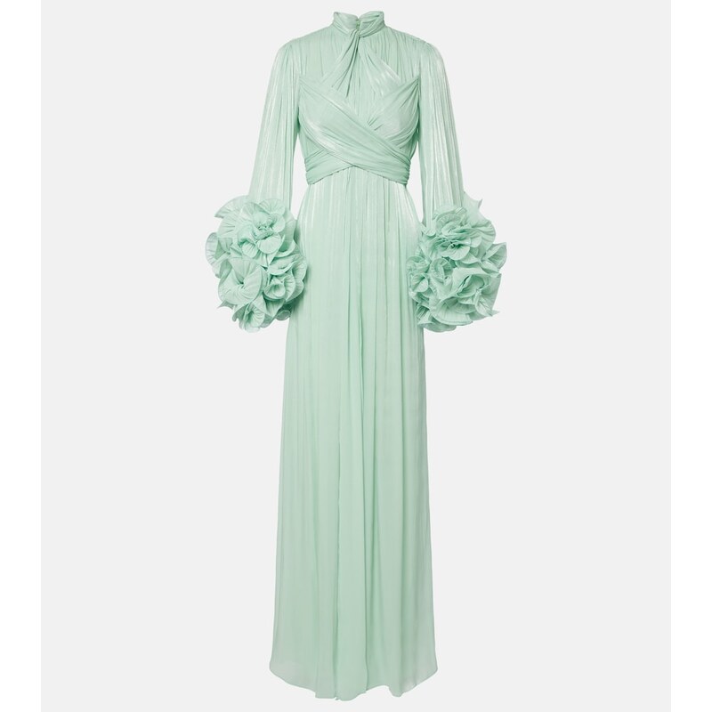 Costarellos Ruffled georgette gown