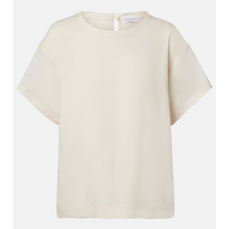 Brunello Cucinelli Oversized linen T-shirt