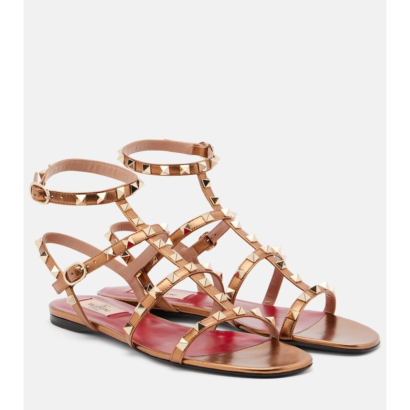 Valentino Garavani Rockstud metallic leather sandals