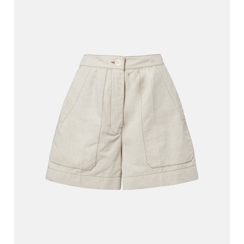 Prada Cotton and linen chambray shorts