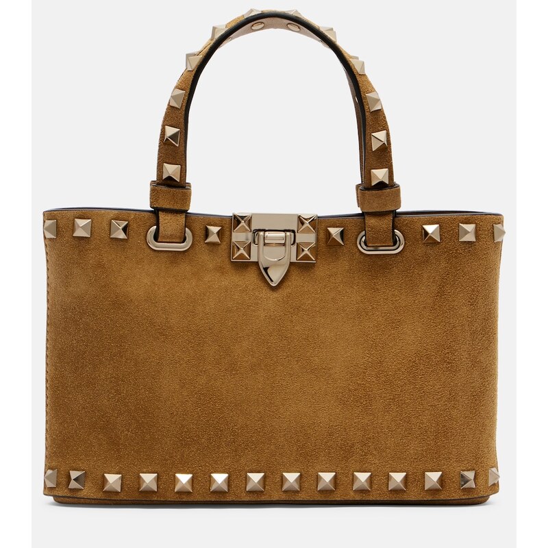 Valentino Garavani Rockstud Mini suede top-handle bag
