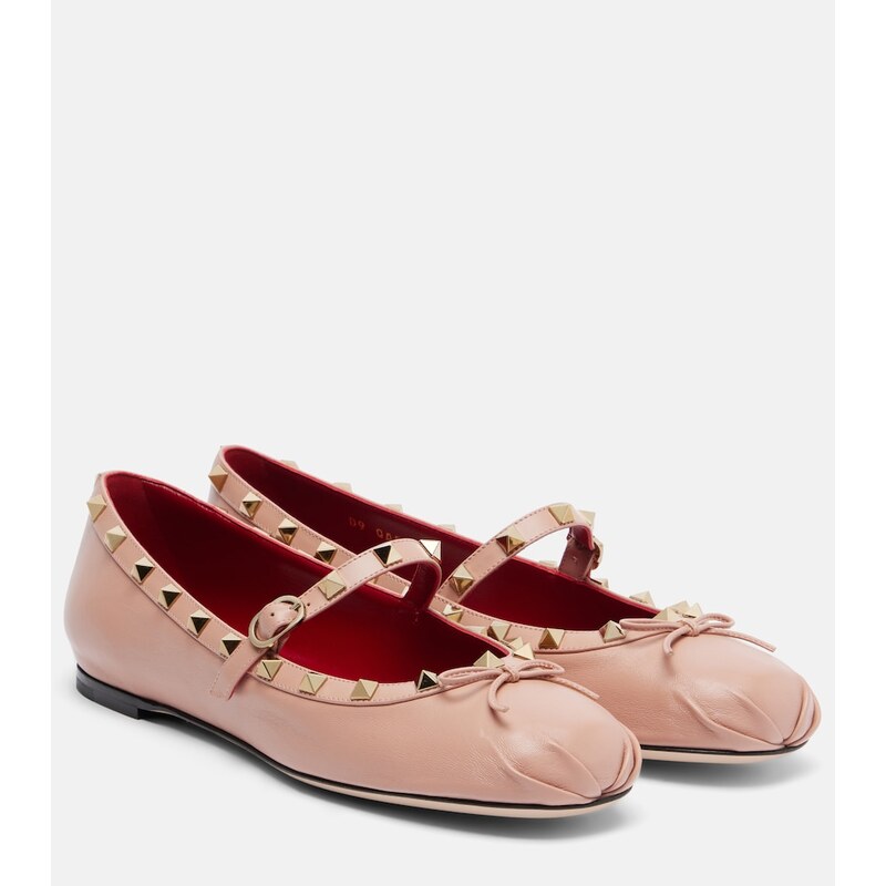 Valentino Garavani Rockstud leather Mary Jane flats