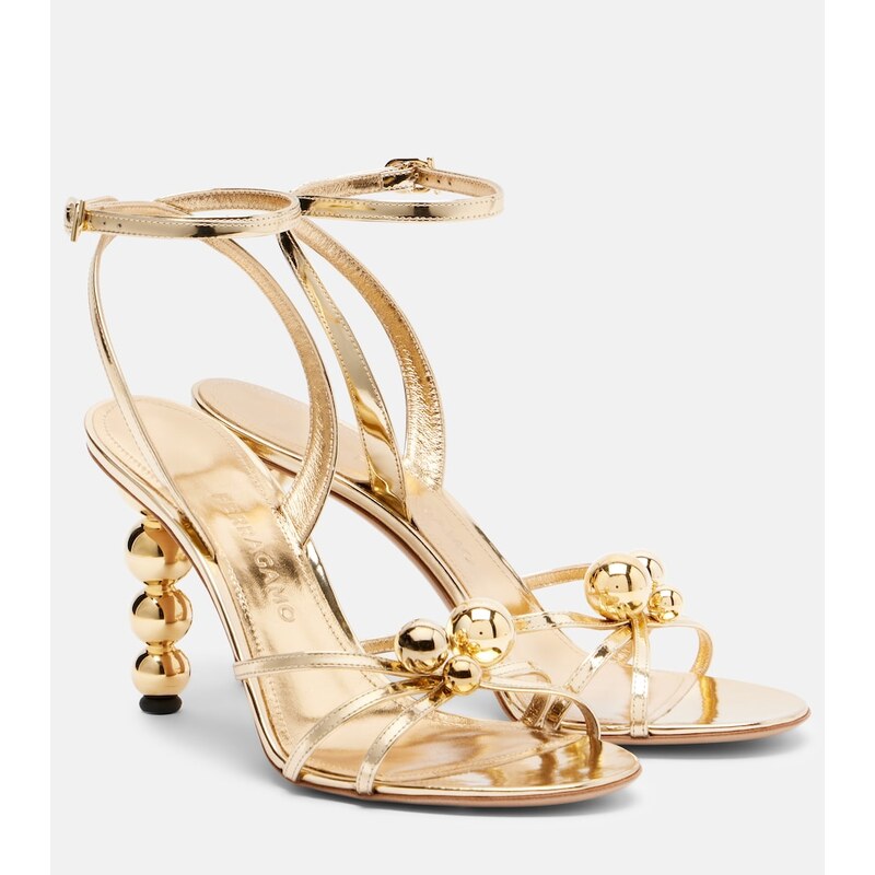 Ferragamo Karina metallic leather sandals