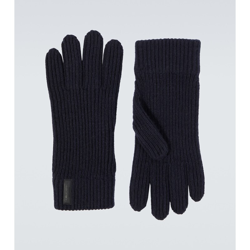 Giorgio Armani Ribbed-knit cashmere gloves