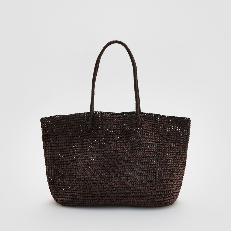 Reserved - Pletená taška shopper - tmavě hnědá 115641983
