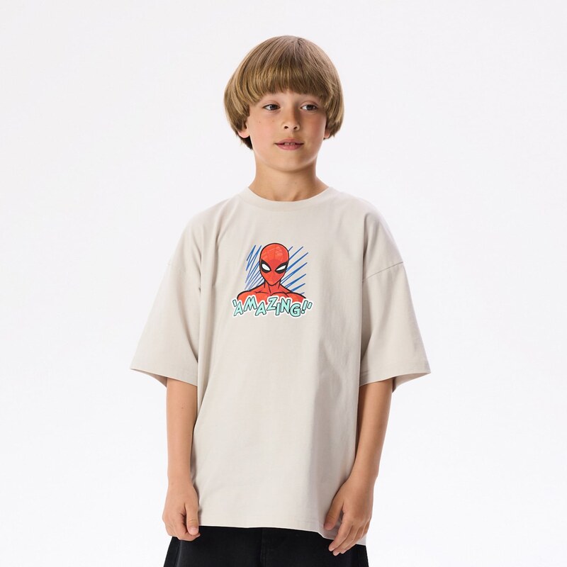Reserved - Tričko Spider-Man - světle šedá