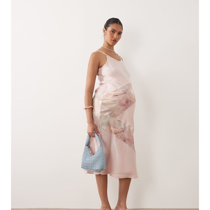 Mama.licious Mamalicious Maternity cami strap satin midi dress