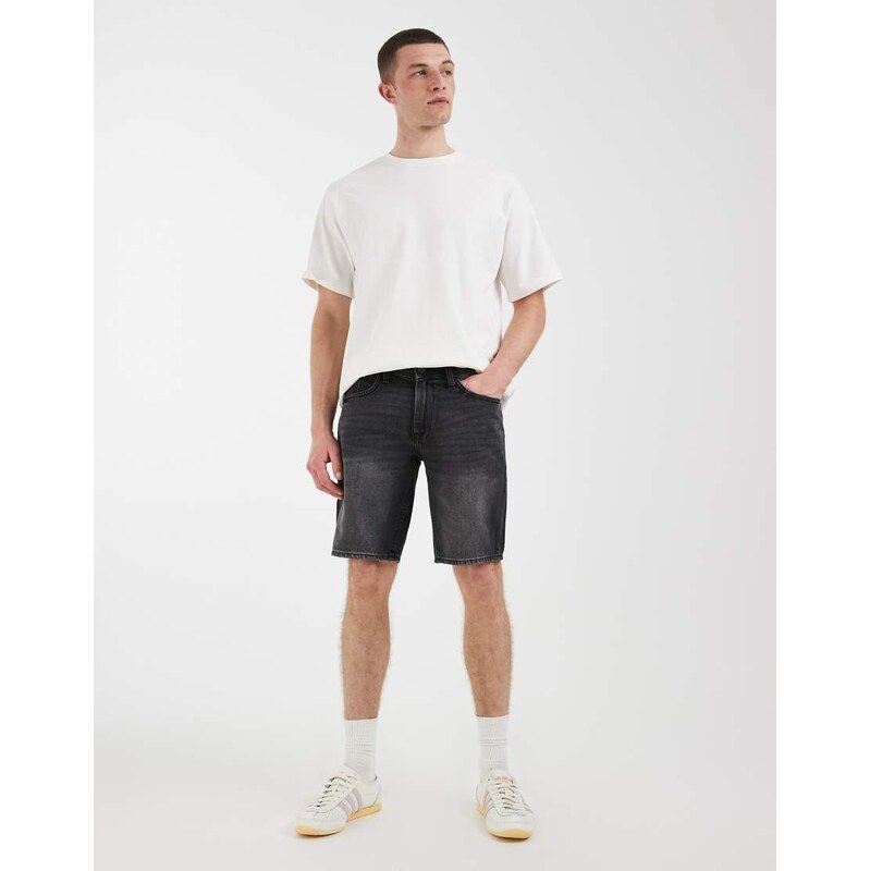 BLEND denim slim fit shorts in black wash
