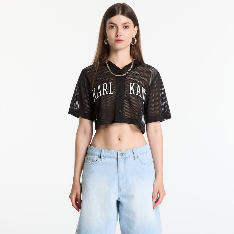 Tričko Karl Kani Mesh Cropped Baseball Shirt Black XS 115694575