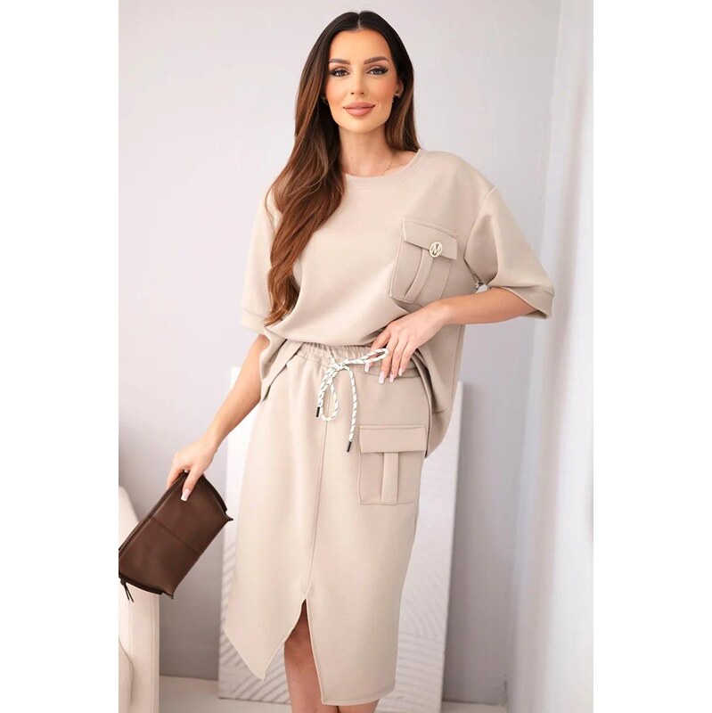 MladaModa Elegantní komplet oversize mikiny a midi sukně model 272239 115666569