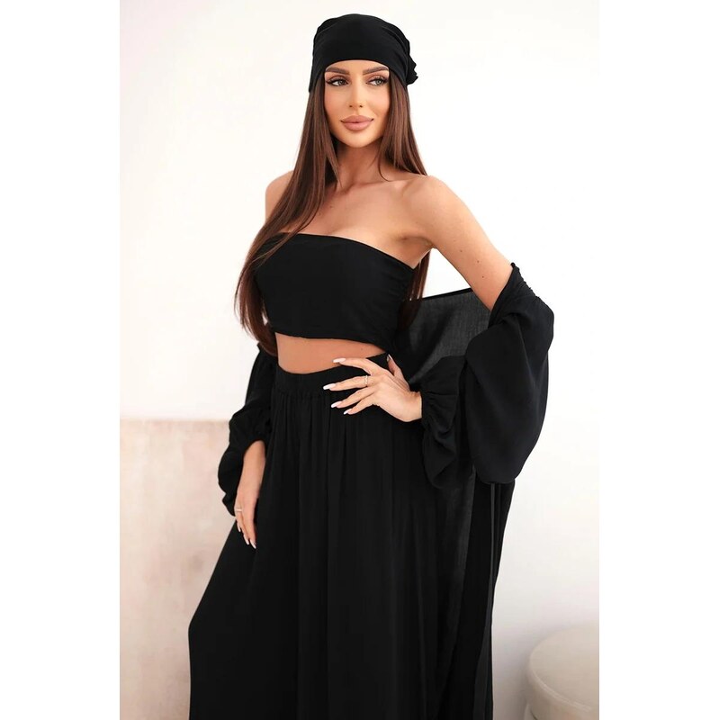 MladaModa Volný viskozový 4-dílný komplet v boho stylu model 3354 115666643