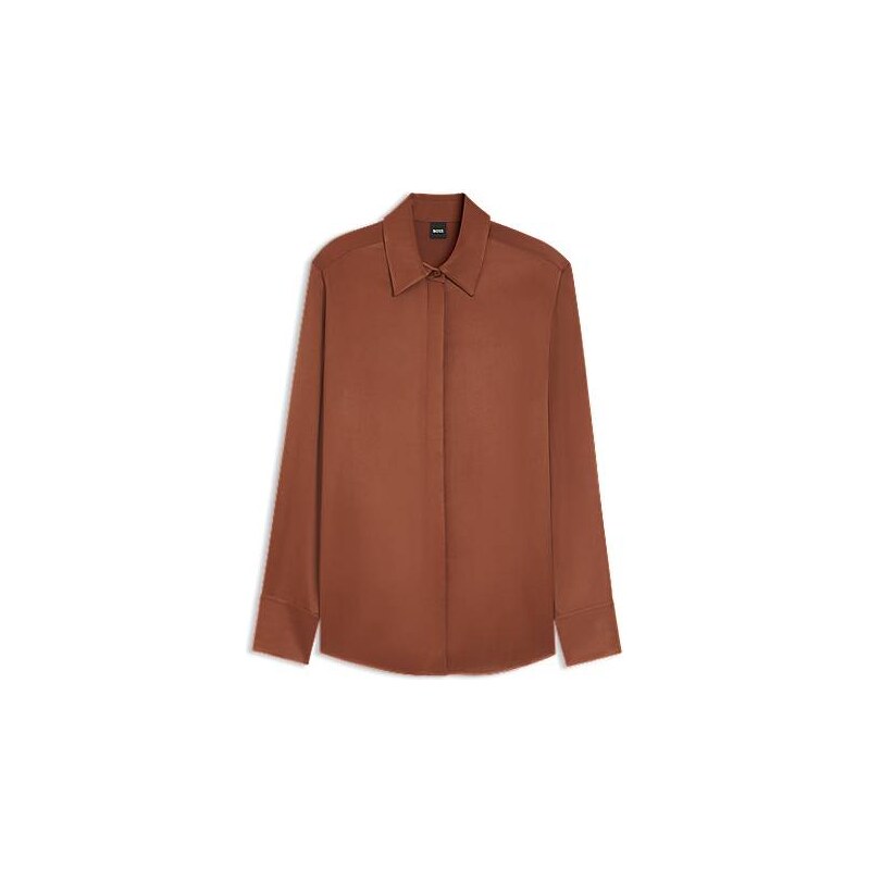 BOSS Regular-fit blouse in soft, shiny fabric 115645856