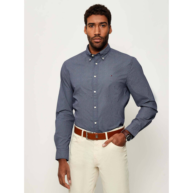 Tommy Hilfiger pánská tmavě modrá košile