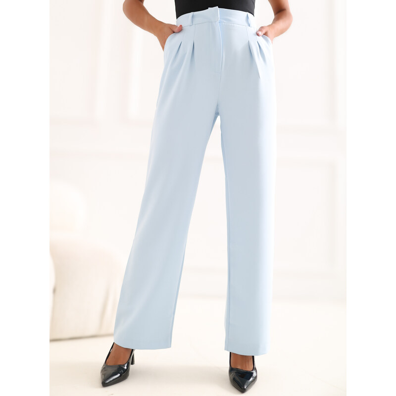 RUE PARIS Světle modré rozšířené elegantní kalhoty --blue Světle modrá 69855172