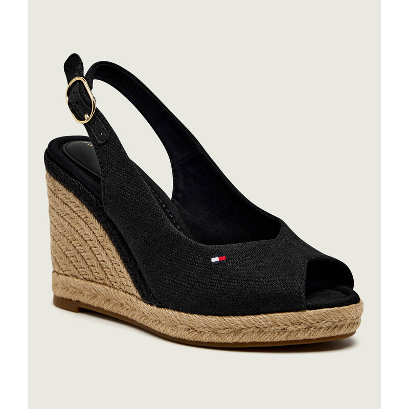 Tommy Hilfiger Boty na klínku s přídavkem kůže