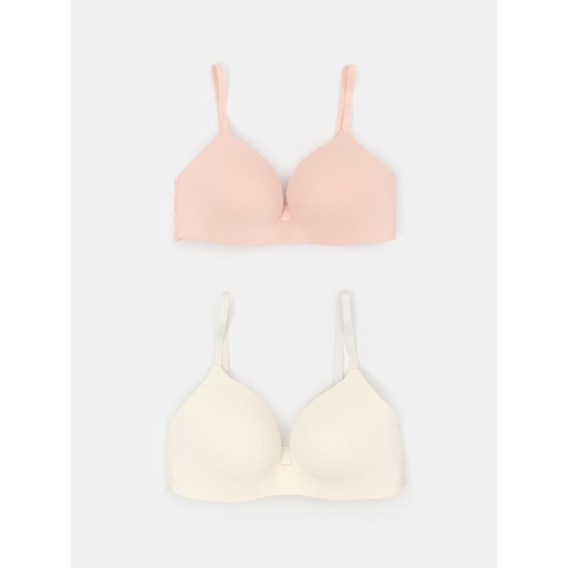 Sinsay - Vyztužené podprsenky bez kostic 2 pack - bílá 115689668