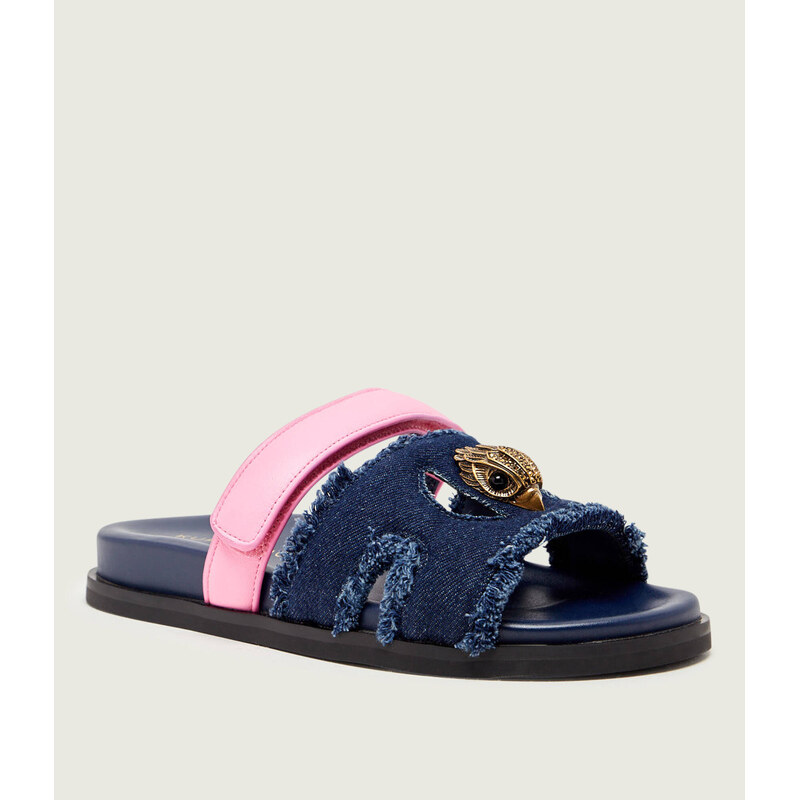 Kurt Geiger Džínové pantofle EAGLE s přídavkem kůže 113502530