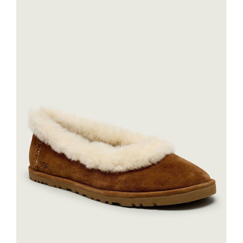UGG Baleríny ZORA | shearling | semiš | s přídavkem vlny 113502561