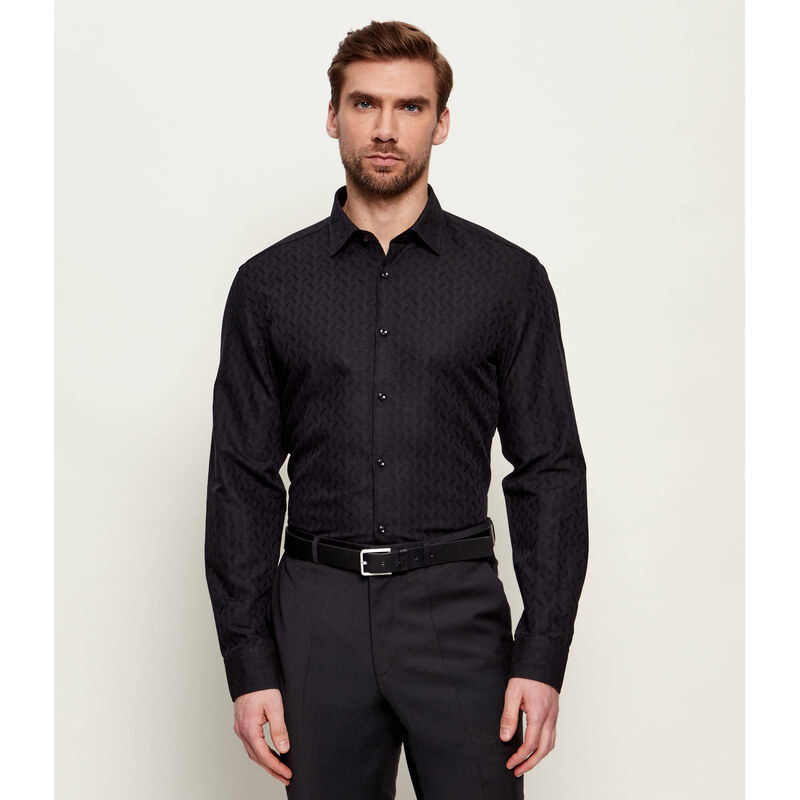 HUGO Košile Kenno | Slim Fit přidáním lnu