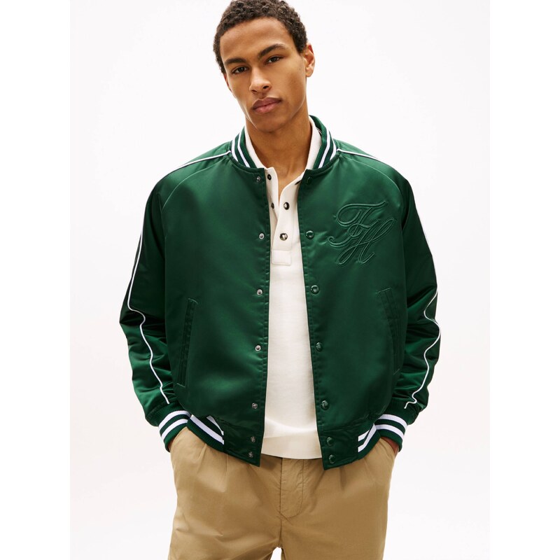 Tommy Hilfiger Saténová bunda bomber VARSITY | Loose fit
