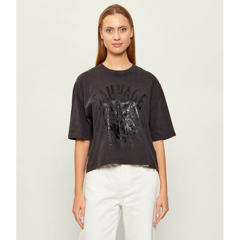 GUESS Tričko SAVAGE TOUR | Cropped Fit