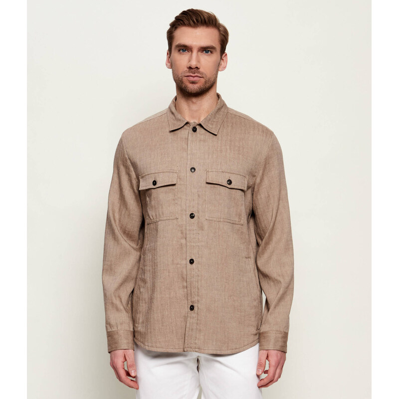 TIGER OF SWEDEN Lněná košile Bishop | Oversize fit | s příměsí