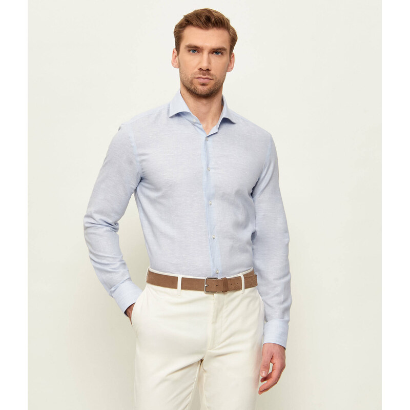 BOSS BLACK Lněná košile H-HANK-SP-B1-C1-261 | Slim Fit