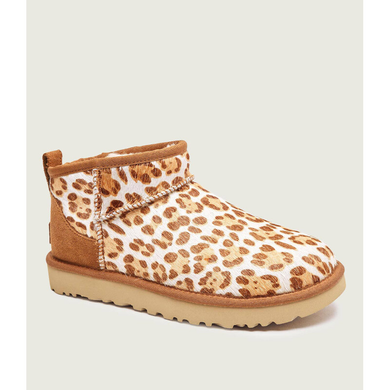 UGG Sněhule W CLASSIC ULTRA MINI PLAINS | semiš | s přídavkem